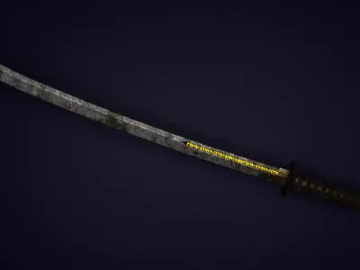 Rusted Rune Katana Low-poly 3D model