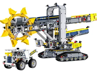 Designer LEGO TECHNIC Bucket Wheel Excavator 42055 3929 parts 3D model
