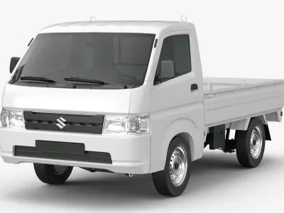 White Carry Truck by Suzuki Simplified 3D model