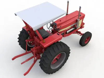 International Harvester 1468 Tractor 1972 with Canopy 3D model
