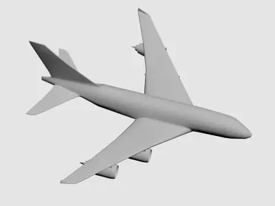 Airplane flying in sky Low-poly 3D model