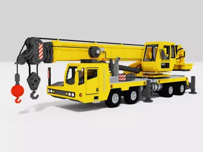 Voxel Crane Truck Low-poly 3D model