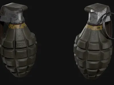 MK2 Hand Grenade Low-poly 3D model