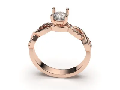 solitaire with ring sizes  8 part S41 3D print model