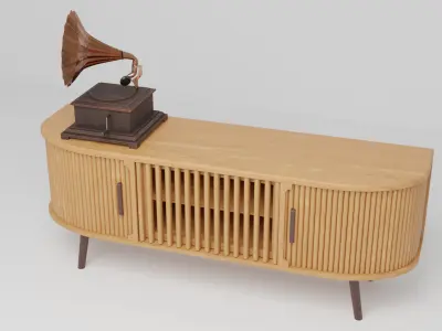 Console and Gramophone 3D model