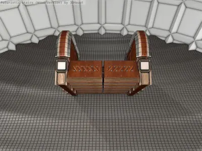Wood Stairs Construction Element 30 3D model
