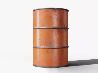 Steel Barrel - Orange - Dirty 3D model