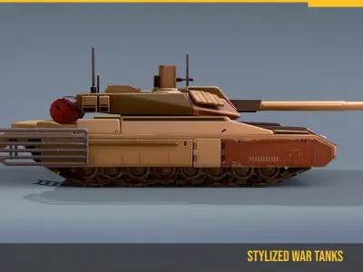 Stylized Tank Karrar Low-poly 3D model