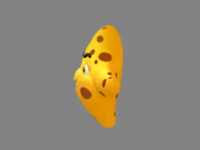 Cartoon starfish mascot - sea monster Low-poly 3D model