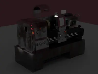 Screw-cutting lathe  Low-poly 3D model