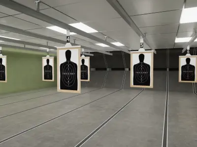 HQ Shooting Range Low-poly 3D model