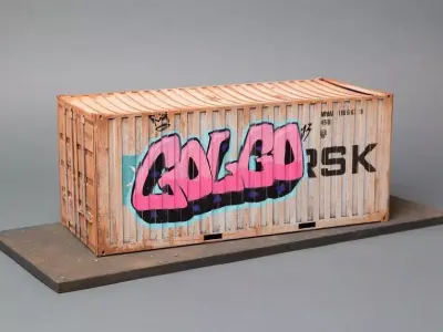 Bart Simpson sculpture urban vibe container police car 3D print model purchase