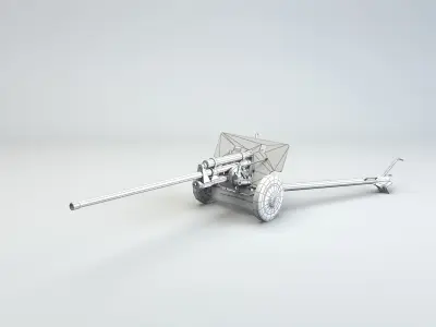 Low Poly Zis 2 57mm Soviet Anti Tank Gun Low-poly 3D model