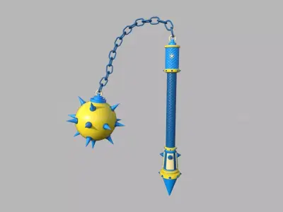 Medieval Flail 11 Cartoon - Character Fantasy Weaponry Low-poly 3D model