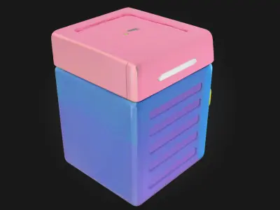 Colorful Toy Washing Machine  Whimsical Mini Appliance 3D model