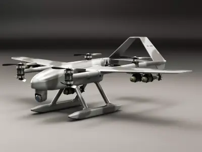 Military UAV - Armed Reconnaissance Drone Low-poly 3D model