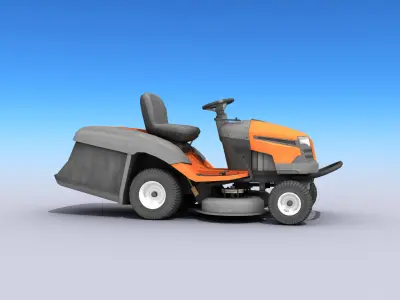 Riding Lawn Mower Low-poly 3D model