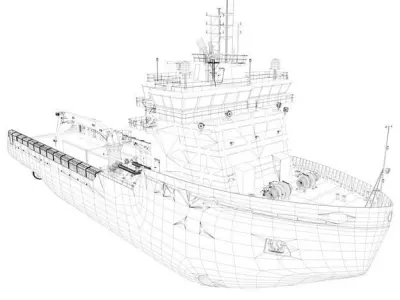 Icebreaker tugboat 3D model