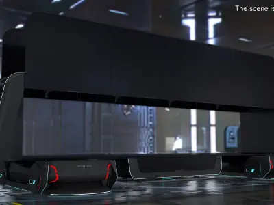 Futuristic Volvo Autonomous Carrier Rigged for Cinema 4D 3D model