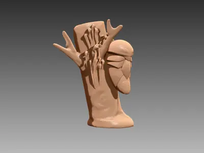 Kakuna waiting on tree Pokemon OBJ STL 3D print model