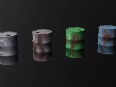 Metal barrel Free low-poly 3D model get