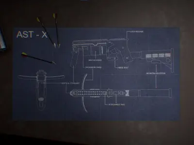AST-X Lever Action Crossbow Low-poly 3D model