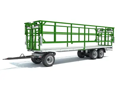 Farm Tractor Trailer 3D model buy