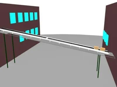 Industrial Conveyor Setup with High-Quality 3ds Max Model 3D model