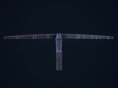 Crossbow bow and arrow Low-poly 3D model