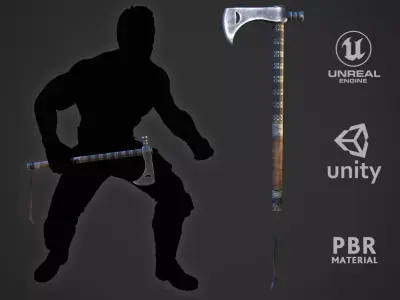 Half Moon Tomahawk Low-poly 3D model