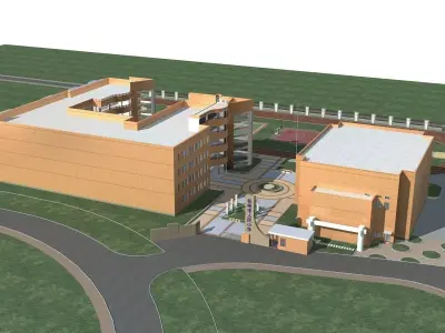 School Building 3D model 48