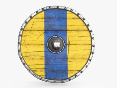 Viking Shield Low-poly 3D model 15