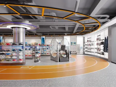 Shoe store interior 3D model shop