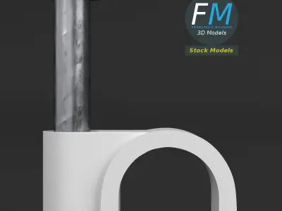 PVC cable clip 3D model