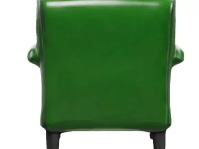 Vintage Hickory Club Green Chesterfield Armchair Low-poly 3D model