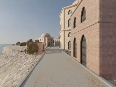 Desert Oasis Architecture 3D model