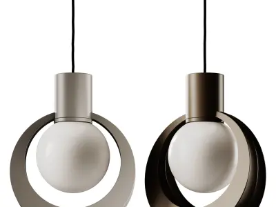 Woud Lunar Pendant Lamp 3D model