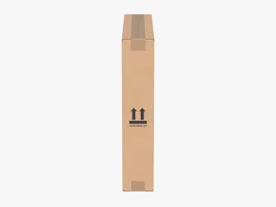 Cardboard Box 50x10x50 Closed 3D model