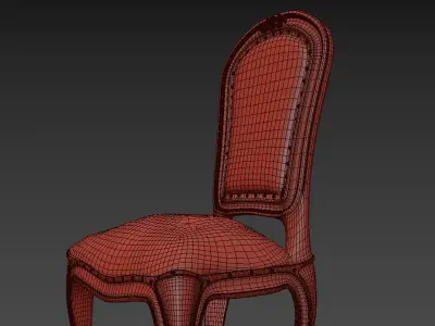 Dining Chair Rustic Brown 3D model