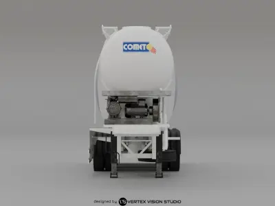 Cement Tanker Semi-Trailer 3D model