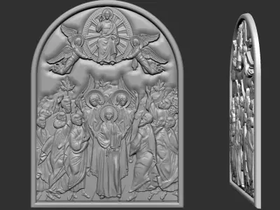 jesus ascension - relief panel 3D print model