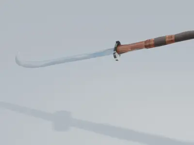realistic falx sword with wooden handle Free low-poly 3D model