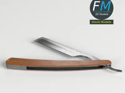 Vintage straight razor 3D model purchase