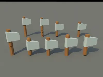 low poly axe pack for games Low-poly 3D model