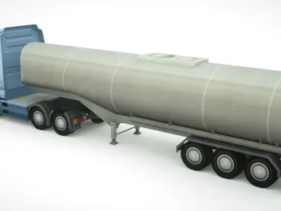 semi-truck 694 Low-poly 3D model
