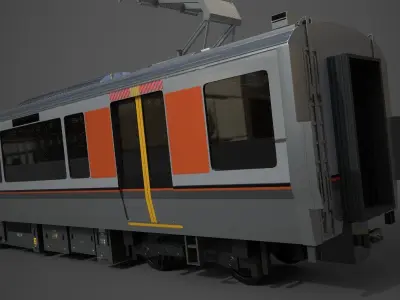 JR 323 Japan Commuter Train 3D Model Full Set Low-poly 3D model