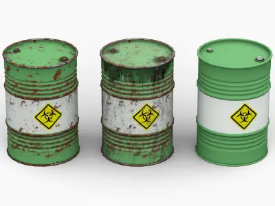 Steel Drum Barrel Low-poly 3D model