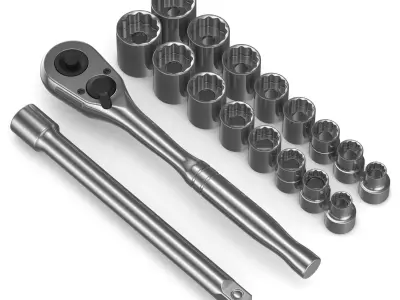Metric Set of wrenches 3D model