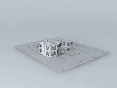 White Brick Mansion Free 3D model