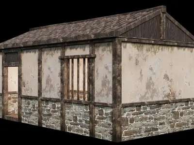 Medieval Houses Pack 71-72-73-74-75 - 4K Textures Game Ready Low-poly 3D model